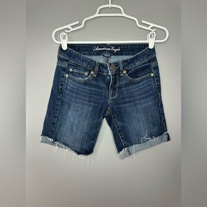 American Eagle Outfitters Dark Blue midi Jean Shorts